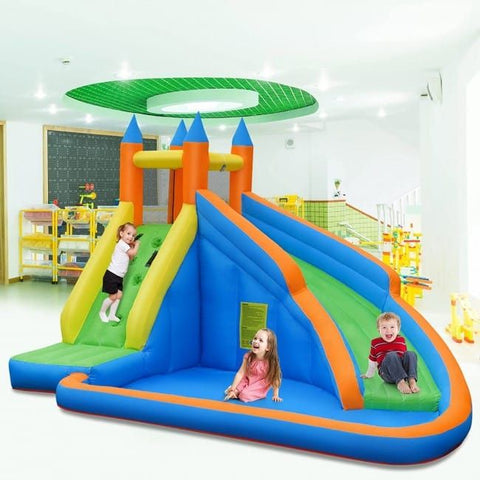 Costway Inflatable Bouncers Kids Inflatable Water Slide Bouncing House with Carrying Bag and 480W Blower by Costway 781880243731 92061758