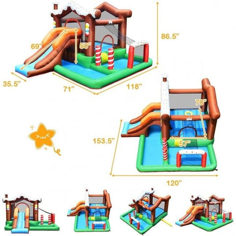 Costway Inflatable Bouncers Outdoor Indoor Inflatable Kids Bounce House with 480W Air Blower by Costway 781880243748 84276901 Outdoor Indoor Inflatable Kids Bounce House  480W Air Blower Costway