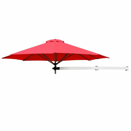 Costway Outdoor 8' Wall-Mounted Telescopic Folding Tilt Aluminum Sun Shade Umbrella by Costway 8' Wall-Mounted Telescopic Folding Tilt  Sun Shade Umbrella by Costway