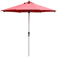 9' Patio Outdoor Market Umbrella with Aluminum Pole without Weight Base by Costway