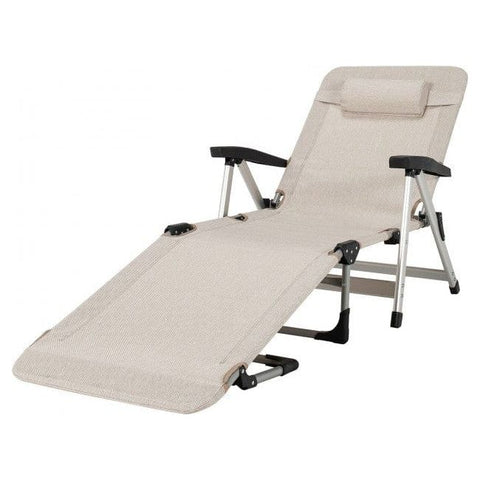 Costway Outdoor Chairs Beach Folding Chaise Lounge Recliner with 7 Adjustable Position by Costway