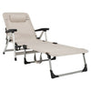 Image of Costway Outdoor Chairs Beach Folding Chaise Lounge Recliner with 7 Adjustable Position by Costway