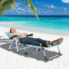 Image of Costway Outdoor Chairs Beach Folding Chaise Lounge Recliner with 7 Adjustable Position by Costway