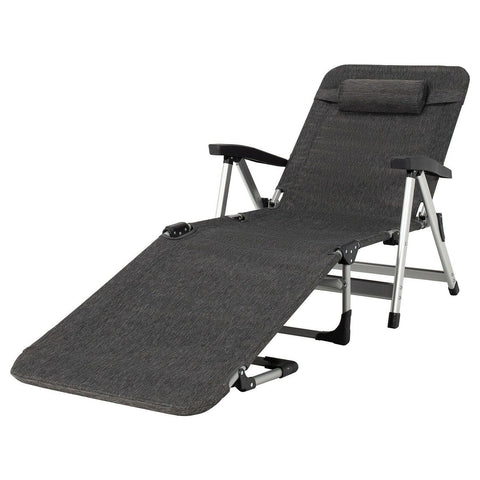 Costway Outdoor Chairs Beach Folding Chaise Lounge Recliner with 7 Adjustable Position by Costway Beach Folding Chaise Lounge Recliner 7 Adjustable Position Costway