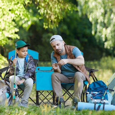 Costway Outdoor Chairs Blue Portable Folding Camping Canopy Chairs with Cup Holder by Costway 781880223962 70859361-Blue