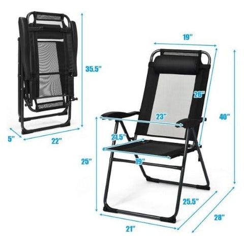 Costway Outdoor Furniture 2 PCS Patio Adjustable Folding Recliner Chairs by Costway 2 PCS Patio Adjustable Folding Recliner Chairs by Costway SKU 12598047