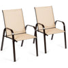 Image of Costway Outdoor Furniture 2 Pcs Patio Chairs Outdoor Dining Chair with Armrest by Costway