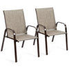 Image of Costway Outdoor Furniture 2 Pcs Patio Chairs Outdoor Dining Chair with Armrest by Costway