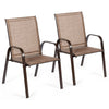 Image of Costway Outdoor Furniture 2 Pcs Patio Chairs Outdoor Dining Chair with Armrest by Costway