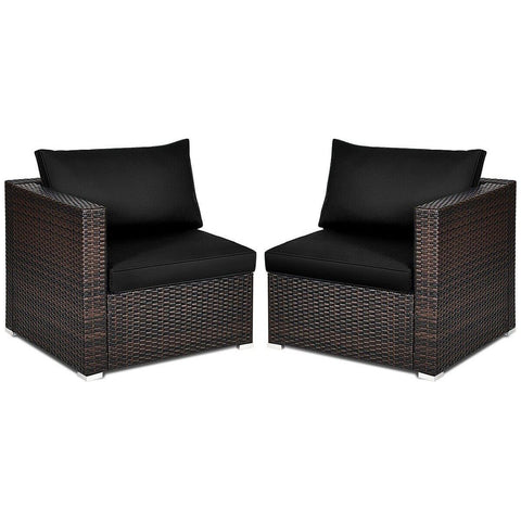 Costway Outdoor Furniture 2 PCS Patio Rattan Sectional Conversation Sofa Set by Costway 2 PCS Patio Rattan Sectional Conversation Sofa Set by Costway 86547092