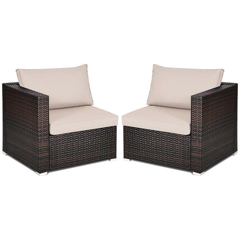 Costway Outdoor Furniture 2 PCS Patio Rattan Sectional Conversation Sofa Set by Costway 2 PCS Patio Rattan Sectional Conversation Sofa Set by Costway 86547092