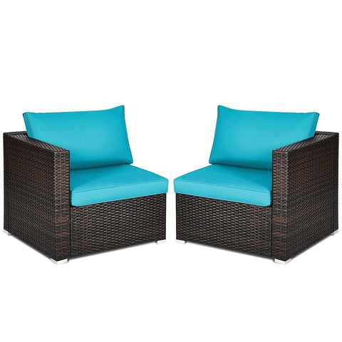 Costway Outdoor Furniture 2 PCS Patio Rattan Sectional Conversation Sofa Set by Costway 2 PCS Patio Rattan Sectional Conversation Sofa Set by Costway 86547092