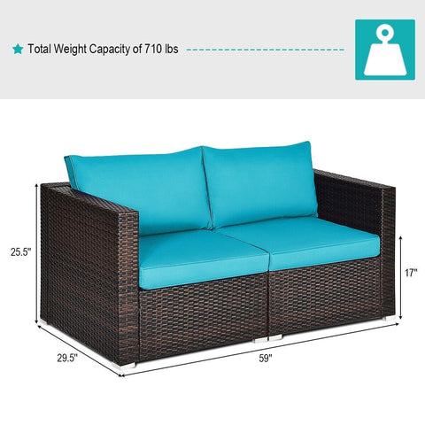 Costway Outdoor Furniture 2 PCS Patio Rattan Sectional Conversation Sofa Set by Costway 2 PCS Patio Rattan Sectional Conversation Sofa Set by Costway 86547092