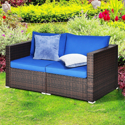 Costway Outdoor Furniture 2 PCS Patio Rattan Sectional Conversation Sofa Set by Costway 2 PCS Patio Rattan Sectional Conversation Sofa Set by Costway 86547092