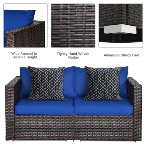 Costway Outdoor Furniture 2 PCS Patio Rattan Sectional Conversation Sofa Set by Costway 2 PCS Patio Rattan Sectional Conversation Sofa Set by Costway 86547092