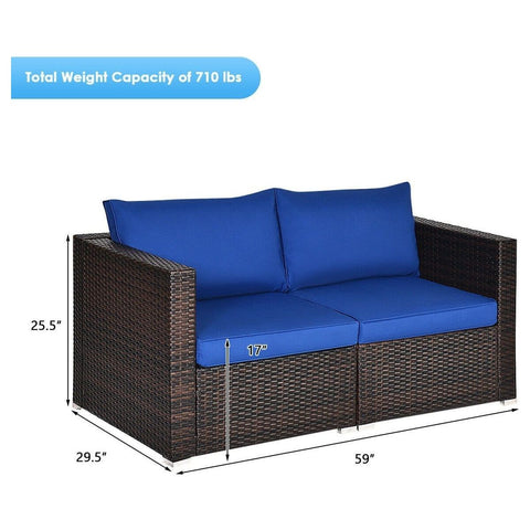 Costway Outdoor Furniture 2 PCS Patio Rattan Sectional Conversation Sofa Set by Costway 2 PCS Patio Rattan Sectional Conversation Sofa Set by Costway 86547092