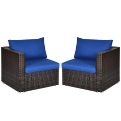 2 PCS Patio Rattan Sectional Conversation Sofa Set by Costway