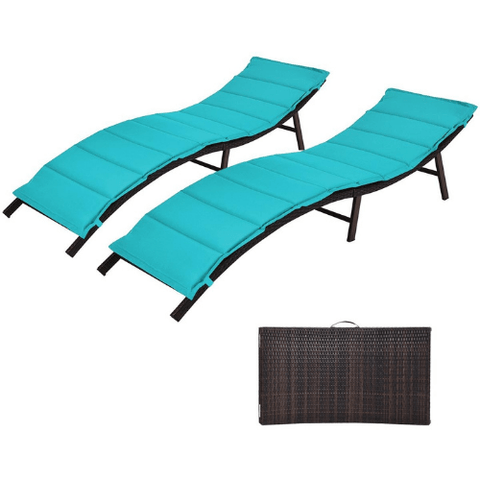 Costway Outdoor Furniture 2 Pieces Folding Patio Lounger Chair by Costway 2 Pieces Folding Patio Lounger Chair by Costway SKU# 80594127