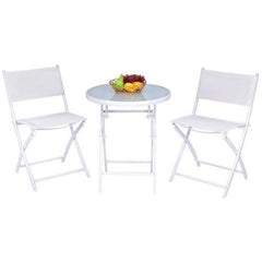 3 Pcs Folding Garden Patio Table Chairs Set by Costway