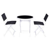 Image of 3 Pcs Folding Garden Patio Table Chairs Set by Costway