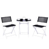 Image of 3 Pcs Folding Garden Patio Table Chairs Set by Costway