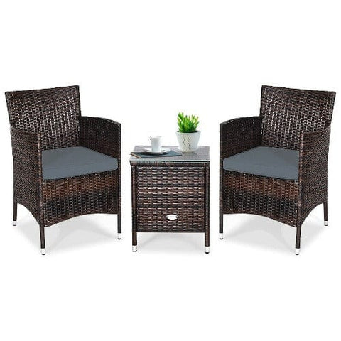 Costway Outdoor Furniture 3 Pcs Patio Furniture Set Outdoor Wicker Rattan Set By Costway 3 Pcs Patio Furniture Set Outdoor Wicker Rattan Set Costway 03548729