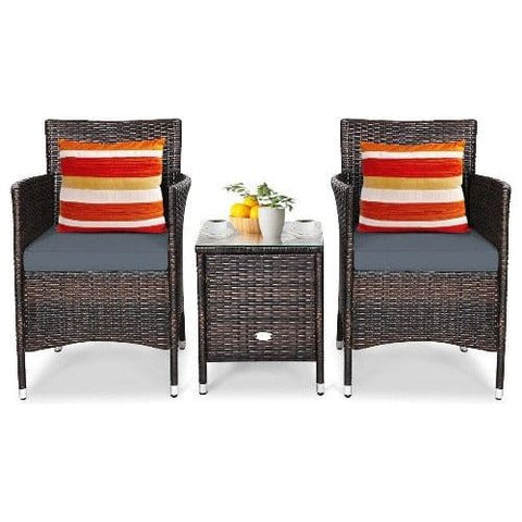 Costway Outdoor Furniture 3 Pcs Patio Furniture Set Outdoor Wicker Rattan Set By Costway 3 Pcs Patio Furniture Set Outdoor Wicker Rattan Set Costway 03548729