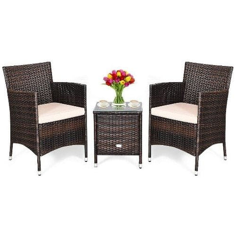 Costway Outdoor Furniture 3 Pcs Patio Furniture Set Outdoor Wicker Rattan Set By Costway 3 Pcs Patio Furniture Set Outdoor Wicker Rattan Set Costway 03548729