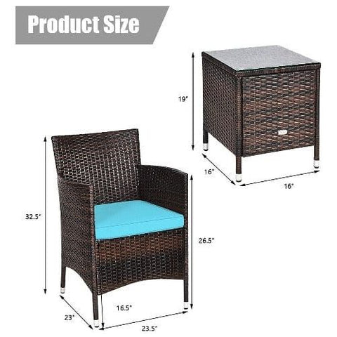 Costway Outdoor Furniture 3 Pcs Patio Furniture Set Outdoor Wicker Rattan Set By Costway 3 Pcs Patio Furniture Set Outdoor Wicker Rattan Set Costway 03548729