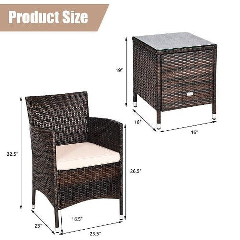 Costway Outdoor Furniture 3 Pcs Patio Furniture Set Outdoor Wicker Rattan Set By Costway 3 Pcs Patio Furniture Set Outdoor Wicker Rattan Set Costway 03548729