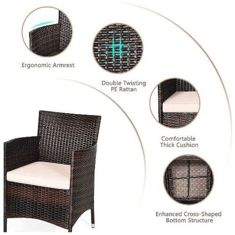 Costway Outdoor Furniture 3 Pcs Patio Furniture Set Outdoor Wicker Rattan Set By Costway 3 Pcs Patio Furniture Set Outdoor Wicker Rattan Set Costway 03548729