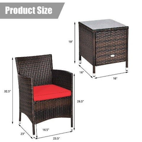 Costway Outdoor Furniture 3 Pcs Patio Furniture Set Outdoor Wicker Rattan Set By Costway 3 Pcs Patio Furniture Set Outdoor Wicker Rattan Set Costway 03548729