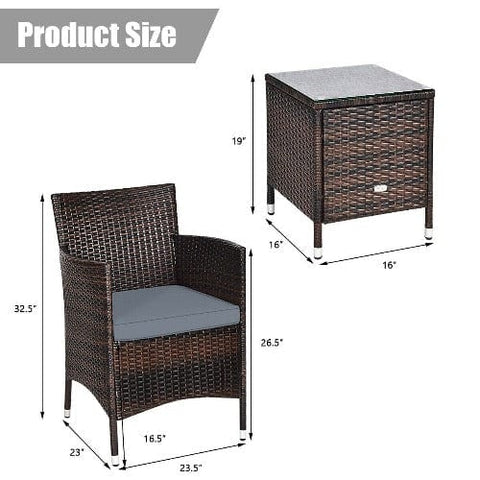 Costway Outdoor Furniture 3 Pcs Patio Furniture Set Outdoor Wicker Rattan Set By Costway 3 Pcs Patio Furniture Set Outdoor Wicker Rattan Set Costway 03548729