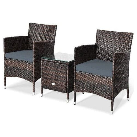 Costway Outdoor Furniture 3 Pcs Patio Furniture Set Outdoor Wicker Rattan Set By Costway 3 Pcs Patio Furniture Set Outdoor Wicker Rattan Set Costway 03548729