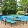 Image of Costway Outdoor Furniture 3 Pcs Portable Patio Cushioned Rattan Lounge Chair Set with Folding Table by Costway