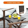 Image of Costway Outdoor Furniture 3 Pcs Portable Patio Cushioned Rattan Lounge Chair Set with Folding Table by Costway