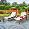 Image of Costway Outdoor Furniture 3 Pcs Portable Patio Cushioned Rattan Lounge Chair Set with Folding Table by Costway