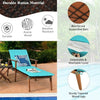 Image of Costway Outdoor Furniture 3 Pcs Portable Patio Cushioned Rattan Lounge Chair Set with Folding Table by Costway