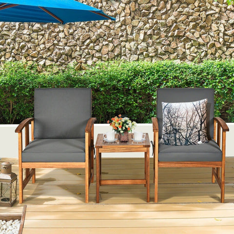 Costway Outdoor Furniture 3PC Solid Wood Outdoor Patio Sofa Furniture Set by Costway 3PC Solid Wood Outdoor Patio Sofa Furniture Set by Costway 96523140