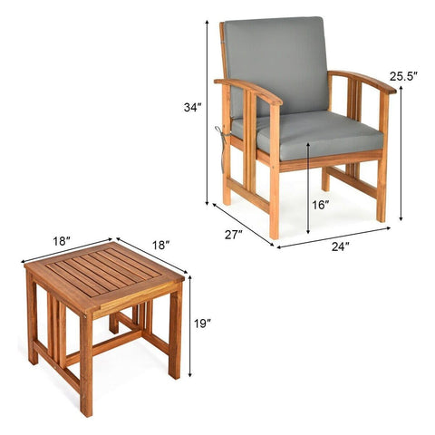 Costway Outdoor Furniture 3PC Solid Wood Outdoor Patio Sofa Furniture Set by Costway 3PC Solid Wood Outdoor Patio Sofa Furniture Set by Costway 96523140