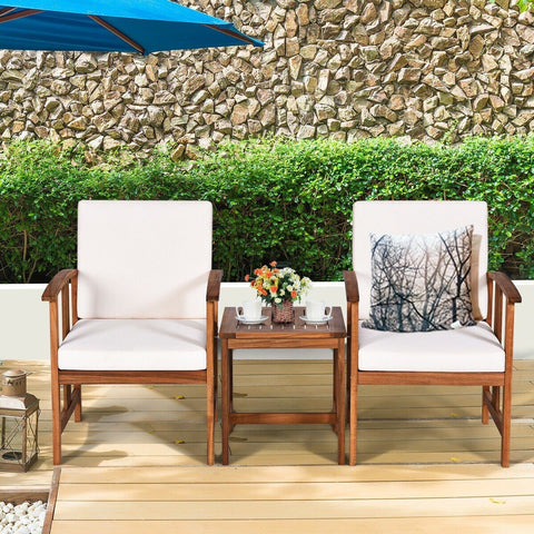 Costway Outdoor Furniture 3PC Solid Wood Outdoor Patio Sofa Furniture Set by Costway 3PC Solid Wood Outdoor Patio Sofa Furniture Set by Costway 96523140