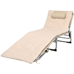 Costway Outdoor Furniture 4-Fold Oversize Padded Folding Lounge Chair with Removable Soft Mattress by Costway 781880212768 96325708 4-Fold Oversize Padded Folding Lounge Chair Removable Mattress Costway