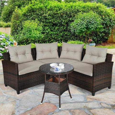 Costway Outdoor Furniture 4 Pcs Furniture Patio Set Outdoor Wicker Sofa Set by Costway 4 Pcs Furniture Patio Set Outdoor Wicker Sofa Set by Costway 21935806