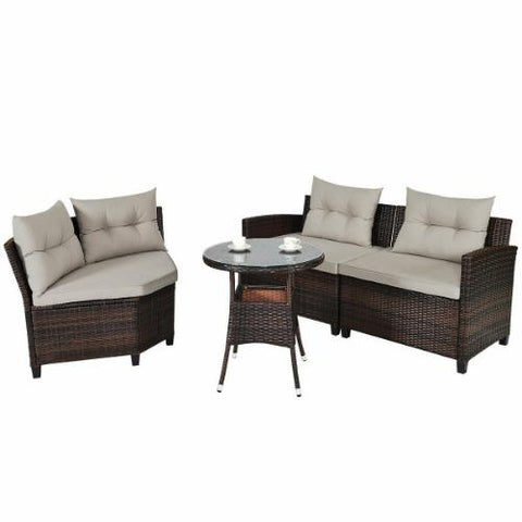 Costway Outdoor Furniture 4 Pcs Furniture Patio Set Outdoor Wicker Sofa Set by Costway 4 Pcs Furniture Patio Set Outdoor Wicker Sofa Set by Costway 21935806