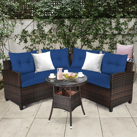 Costway Outdoor Furniture 4 Pcs Furniture Patio Set Outdoor Wicker Sofa Set by Costway 4 Pcs Furniture Patio Set Outdoor Wicker Sofa Set by Costway 21935806