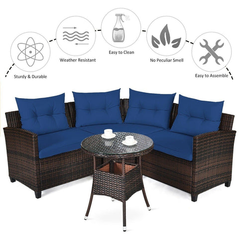 Costway Outdoor Furniture 4 Pcs Furniture Patio Set Outdoor Wicker Sofa Set by Costway 4 Pcs Furniture Patio Set Outdoor Wicker Sofa Set by Costway 21935806