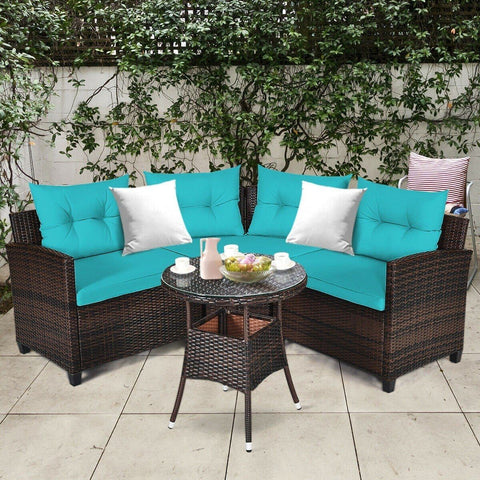 Costway Outdoor Furniture 4 Pcs Furniture Patio Set Outdoor Wicker Sofa Set by Costway 4 Pcs Furniture Patio Set Outdoor Wicker Sofa Set by Costway 21935806