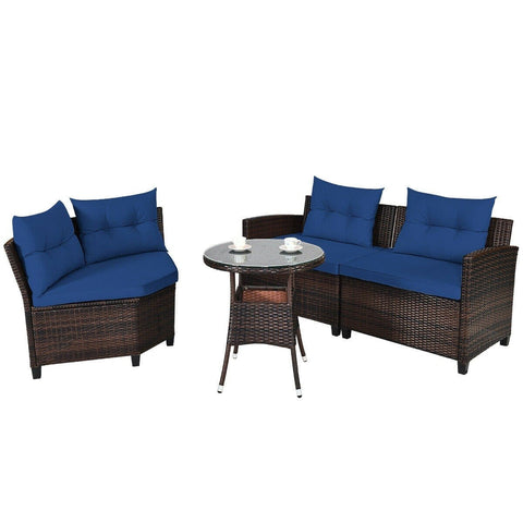 Costway Outdoor Furniture 4 Pcs Furniture Patio Set Outdoor Wicker Sofa Set by Costway 4 Pcs Furniture Patio Set Outdoor Wicker Sofa Set by Costway 21935806