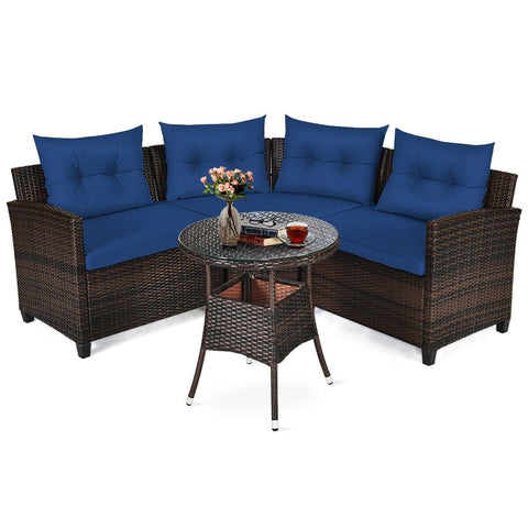 Costway Outdoor Furniture 4 Pcs Furniture Patio Set Outdoor Wicker Sofa Set by Costway 4 Pcs Furniture Patio Set Outdoor Wicker Sofa Set by Costway 21935806