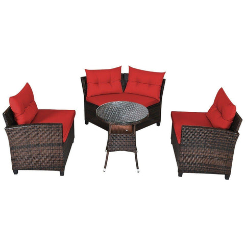 Costway Outdoor Furniture 4 Pcs Furniture Patio Set Outdoor Wicker Sofa Set by Costway 4 Pcs Furniture Patio Set Outdoor Wicker Sofa Set by Costway 21935806